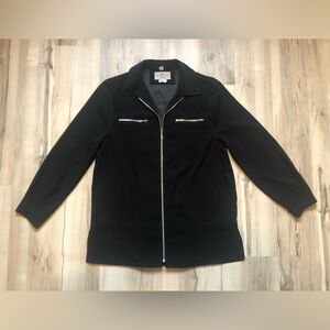 Nuage Women’s Black Lightweight Zip-Front Jacket with Gold Zippers
